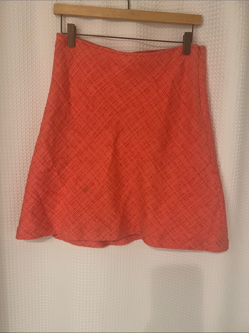 Trina Turk Coral-Orange A-Line Textured Skirt—626-057